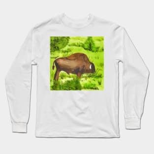 Bison as seen in Yellowstone National Park Long Sleeve T-Shirt